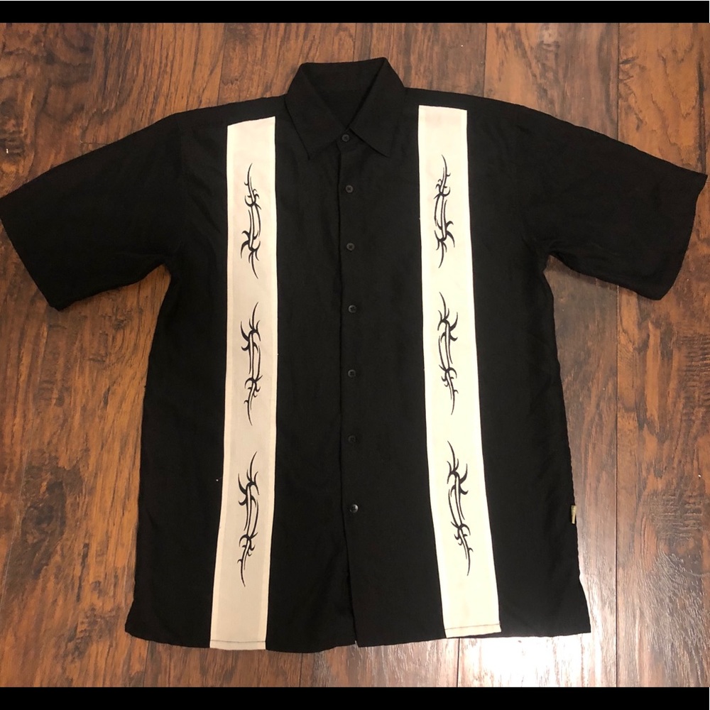 Bowling shirt black and white